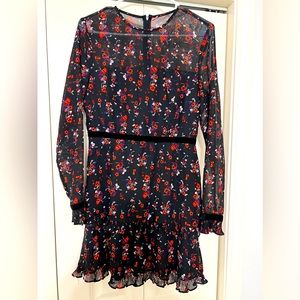 Women black and red floral dress